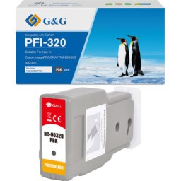 Cartus Premium G&G Canon PFI-320BK Black (2890C001, PFI320BK) pentru imagePROGRAF TM 200 205 300 305 GP 250 255 350 355