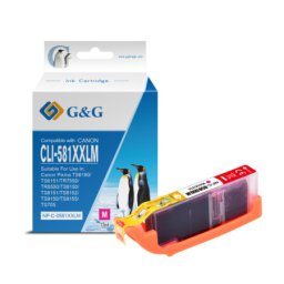 Cartus Premium G&G Canon CLI-581XXL M Magenta (1996C001, CLI581XXLM) pentru PIXMA TR7550 TR8550 TS6150 TS6151 TS6250 TS6251 TS705 TS8150 TS8151 TS8152 TS8250 TS8251 TS8252 TS9150 TS9155 TS9550 TS9551C