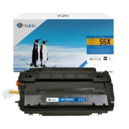 Toner Premium G&G (13.5K) HP 55X Black (CE255X, HP55X) pentru LaserJet Enterprise P3015 P3015dn P3015x Pro MFP M521dn M521dw 500 M525dn M525f