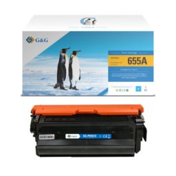 Toner Premium G&G (10.5K) HP 655A Cyan (CF451A, HP655A) pentru Color LaserJet Enterprise M652n M652dn M653dn M653x M681dh MFP M681f Flow M681z M682z