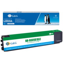 Cartus Premium G&G (10K) HP 981X Cyan (L0R09A, HP981X) pentru PageWide Enterprise Colour 556dn 556xh Flow MFP 586z 586dn 586f 586xh