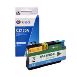 Cartus Premium G&G HP 711 Cyan (CZ130A, HP711) pentru Designjet T120 ePrinter T125 T130 24 in T520 T525 T530 36