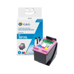 Cartus Premium G&G HP 301XL Color (CH564EE, HP301XL) pentru DeskJet 1000 1010 1050 1050A All in One 1510 1512 1514 2050 2050A 2050s 2510 2512 2540 2542 2544 2545 In 2549 3000 3050 3050A e 3055A Envy 4500 4502 4503 4504 4505 4507 4508 4509 5530 5532 5534 5