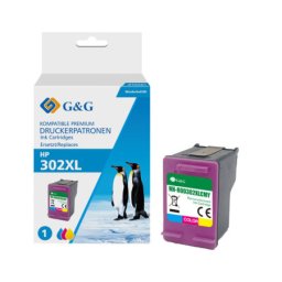 Cartus Premium G&G HP 302XL Color (F6U67AE, HP302XL) pentru DeskJet 1110 2130 All in One 2132 2134 3630 In 3632 3634 3636 3637 3638 3639 Envy 4511 4512 4516 4520 4522 4523 4524 4525 4526 4527 4528 Officejet 3830 3831 3832 3833 3834 3835 4650 4652 4654 465