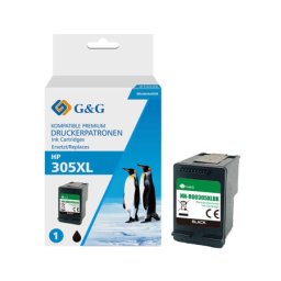 Cartus Premium G&G HP 305XL Black (3YM61AE, HP305XL) pentru DeskJet 2710 2720 2721 2722 2723 2724 Plus 4110 4120 4122 4130 Envy 6010 All in One 6020 6022 6030 6032 6052 6055 6058 Pro 6420 6422 6430 6432 6452 6454 6455 6458 6475