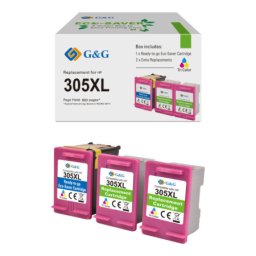 Cartus Premium G&G 3x HP 305XL Color (3YM63AE, HP305XL) pentru DeskJet 2710 2720 2721 2722 2723 2724 Plus 4110 4120 4122 4130 Envy 6010 All in One 6020 6022 6030 6032 6052 6055 6058 Pro 6420 6422 6430 6432 6452 6454 6455 6458 6475
