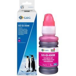 Flacon cerneala Premium G&G Canon 490M Magenta (0665C0011, GI490M) pentru PIXMA G1400 G1410 G1411 G2400 G2410 G2411 G3400 G3410 G3411 G4400 G4410 G4411