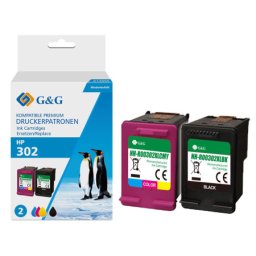 Pachet cartuse premium G&G HP 302XL (F6U68AE, F6U67AE, HP302XL) pentru DeskJet 1110 2130 All in One 2132 2134 3630 In 3632 3634 3636 3637 3638 3639 Envy 4511 4512 4516 4520 4522 4523 4524 4525 4526 4527 4528 Officejet 3830 3831 3832 3833 3834 3835 4650 46