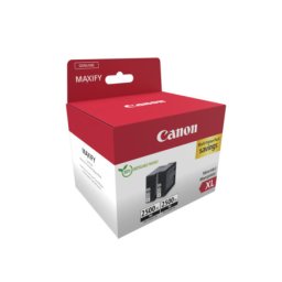 Pachet cartuse de cerneala 2x Canon PGI-2500XL (2x) Black (9254B011AA, PGI2500XL BK) pentru MAXIFY iB4050 iB4150 MB5050 MB5150 MB5155 MB5350 MB5450 MB5455