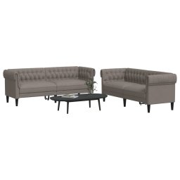 Set de canapele, 2 piese, gri taupe, material GartenMobel Dekor