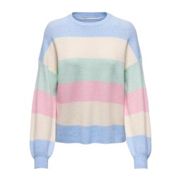 ONLY Pulover 'Atia' crem / albastru fumuriu / verde pastel / roz deschis