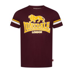 LONSDALE Tricou 'Methley' galben / roşu închis / alb