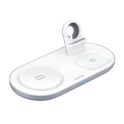 CH-7060 3 in 1 15W Mobil,TWS,Apple watch Alb