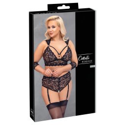 Cottelli Bondage Plus Size - set sutien dantelă (negru) - 4XL