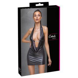 Cottelli Party - rochie cu bretele la gât (argintie) - L