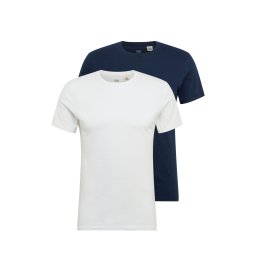LEVI'S ® Tricou 'Slim Crewneck Tee - 2 Pack' albastru marin / alb