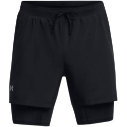 UNDER ARMOUR Pantaloni sport 'Launch' negru / alb