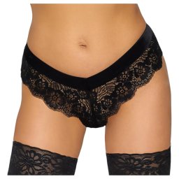 Cottelli Party - chiloți tanga dantelă cu lanț - negru - L