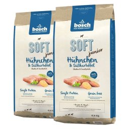 BOSCH Soft Junior Hrana uscata cu pui si cartofi dulci pentru cainii junior 25 kg (2 x 12,5 kg)