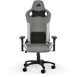 Scaun Gaming T3 Rush (2023), Textil, Suport lombar Memory Foam, Tetiera, Gri - Alb