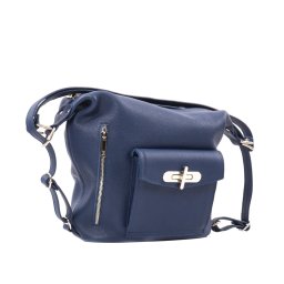 Poseta dama, piele naturala, DUO M205 Albastru