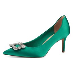 Pantofi eleganti dama, 22430/20 726 green satin