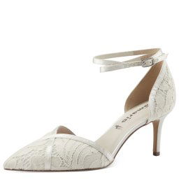 Pantofi dama decupati macrame, 24414/20 474 Ivory