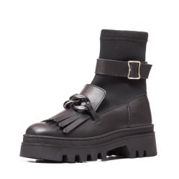 Ghete fashion negre, M 410 Box+Sint