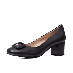 Pantofi eleganti negri cu toc gros, JIJI20087A 01-N
