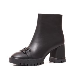 Botine dama piele, W1W300003 01-N, negru
