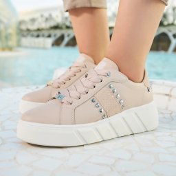 Sneakers dama roz Rieker Revolution piele naturala W0506-31