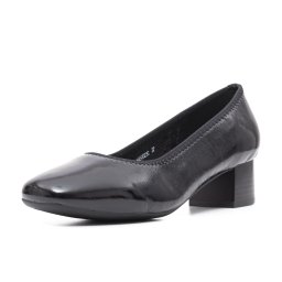 Pantofi eleganti cu toc mic, piele lacuita, X4X430023C 01-L, negru