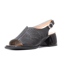 Sandale elegante cu toc mic din piele, H3DL40010A 01-N