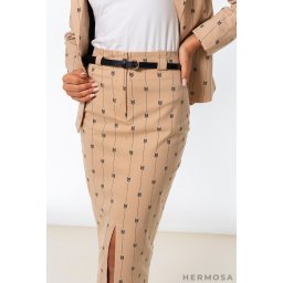 Fusta creion din gabardin Cosmina bej