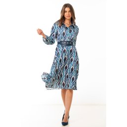 Rochie Roana din sifon gofrat cu imprimeu jucăuș