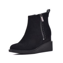 Botine cu platforma, piele naturala de antilopa, JIJI50031B 01-I