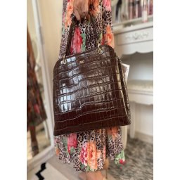 Geantă Office Premium Zea Mod 277crm – Piele Naturală Croco Maro