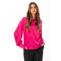Bluza din satin elastic Sophia, fuchsia