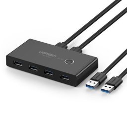 Comutator Ugreen HUB 4x USB 3.2 Gen 1 Splitter USB pentru doua computere negru (US216 30768)
