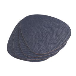 Set 4 buc suporti pahare de masa, din piele regenerata de culoare albastru inchis, 11x12 cm