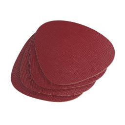 Set 4 buc suporti pahare de masa, din piele regenerata de culoare bordo, 11x12 cm