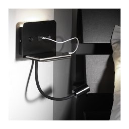Veioză LED flexibilă cu raft și încărcare USB ONLI PLAK LED/1W/230V negru