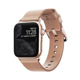 Bratara din piele naturala Nomad , gold - Apple watch Seria 5 si versiunile anterioare, 40/38 mm