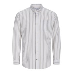 Jack & Jones Plus Cămașă 'Oxford' bej închis / alb