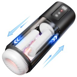 SuperLove Sci-Fi Rubbing & Heating & Vibrating Masturbator Black