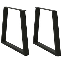 Picioare pentru masa în forma de V 2 buc Negru Otel GartenMobel Dekor