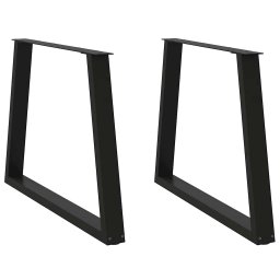 Picioare pentru masa în forma de V 2 buc Negru Otel GartenMobel Dekor