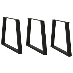 Picioare pentru masa în forma de V 3 buc Negru Otel GartenMobel Dekor