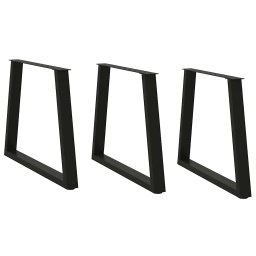 Picioare pentru masa în forma de V 3 buc Negru Otel GartenMobel Dekor