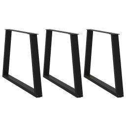 Picioare pentru masa în forma de V 3 buc Negru Otel GartenMobel Dekor